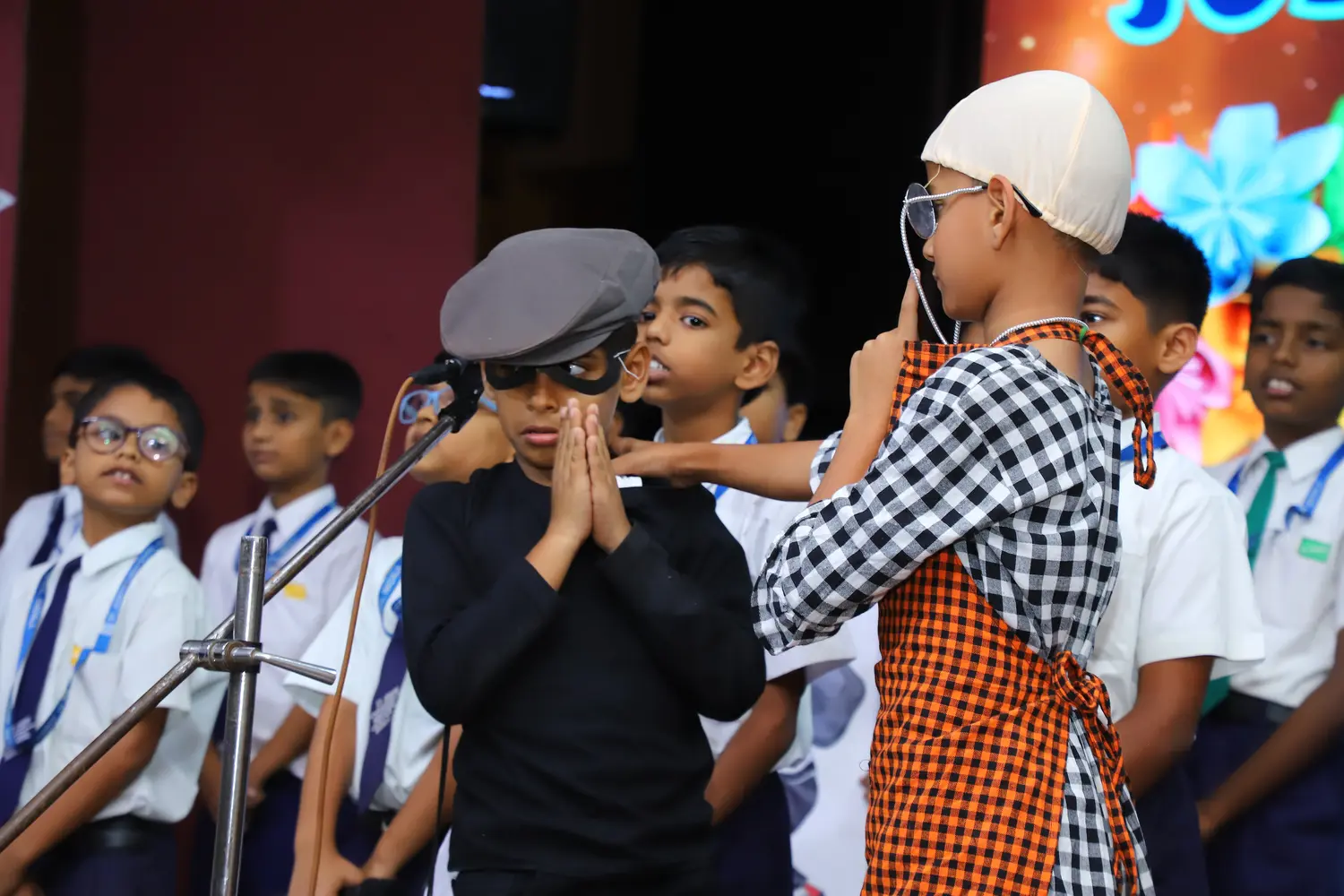 Students taking part in a theatre performance